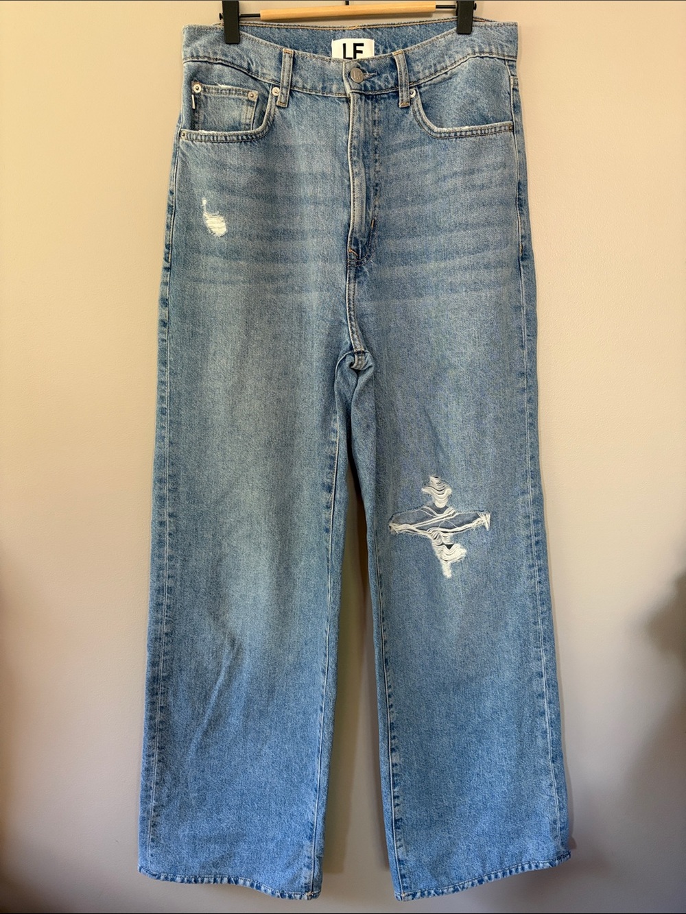 Lovers and Friends Lennon Super High Rise Wide Leg Jeans Size 29 Blue Denim
